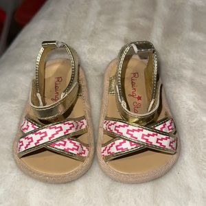 Little girls sandals Pink & white size 9-12 mos